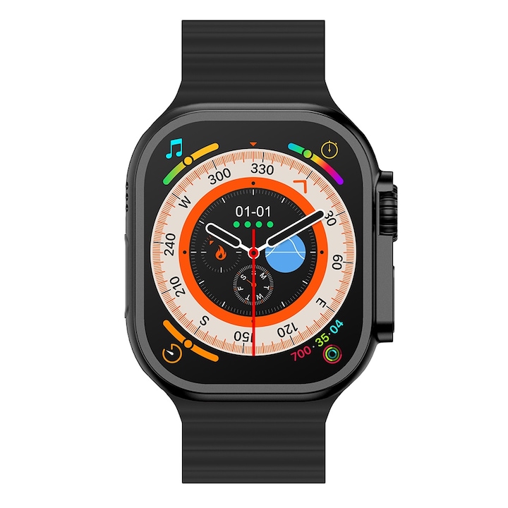 SmartWatch Media-Tech FUSION MT872, Monitorizare Puls si oxigen, Pedometru, Alarma, Notificare Apeluri si Aplicatii, Functii Sport, Negru