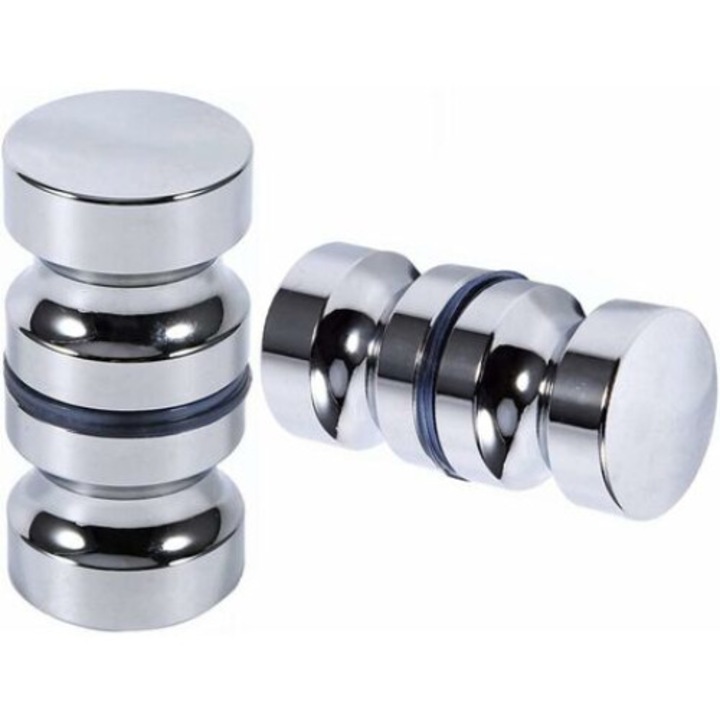 Set 2 Manere pentru cabina dus, inox, AMRINUGL, argintiu, 63x30cm