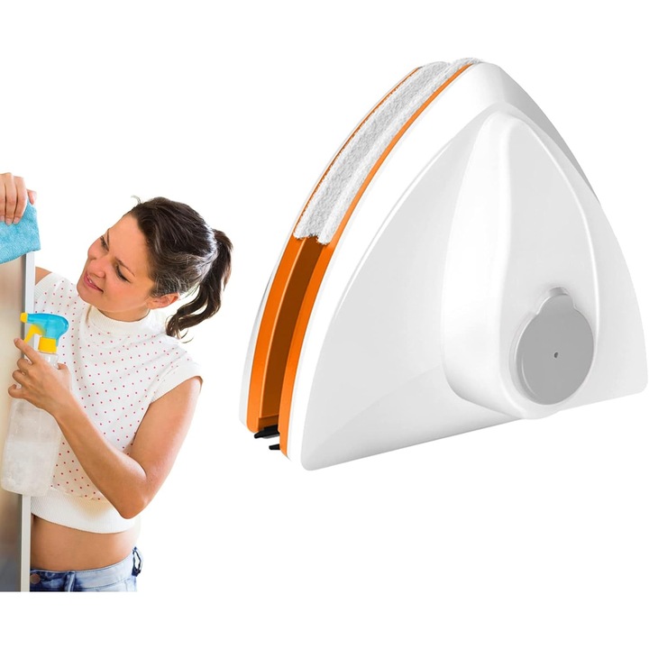Двустранна магнитна чистачка за прозорци ZUNSEAT, триъгълна, за стъкло 3-30 мм, с предпазен шнур