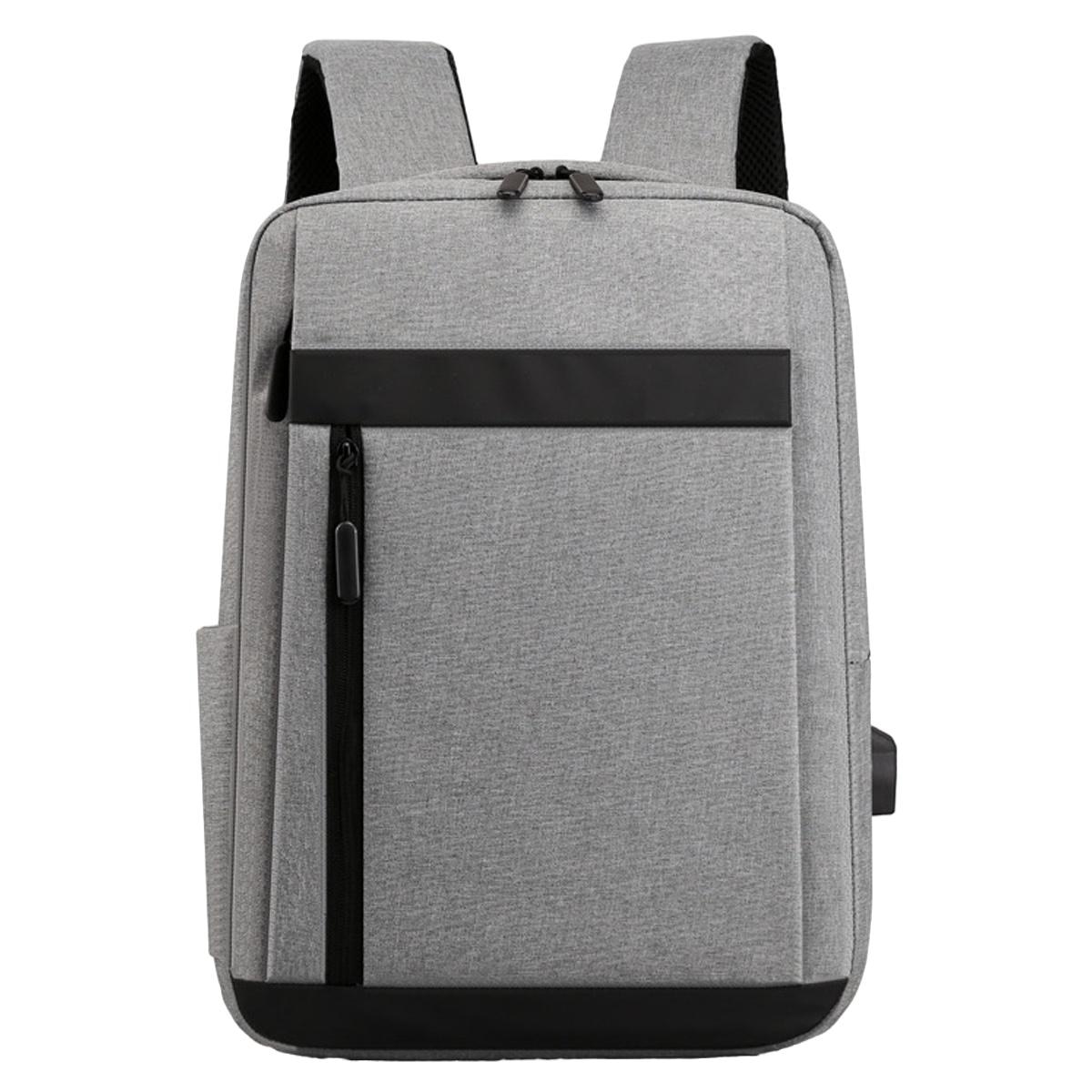 Ghiozdan laptop, AMRINUGL, 15.6 inch, 40x30x11cm, cu port USB, capacitate mare, gri/negru