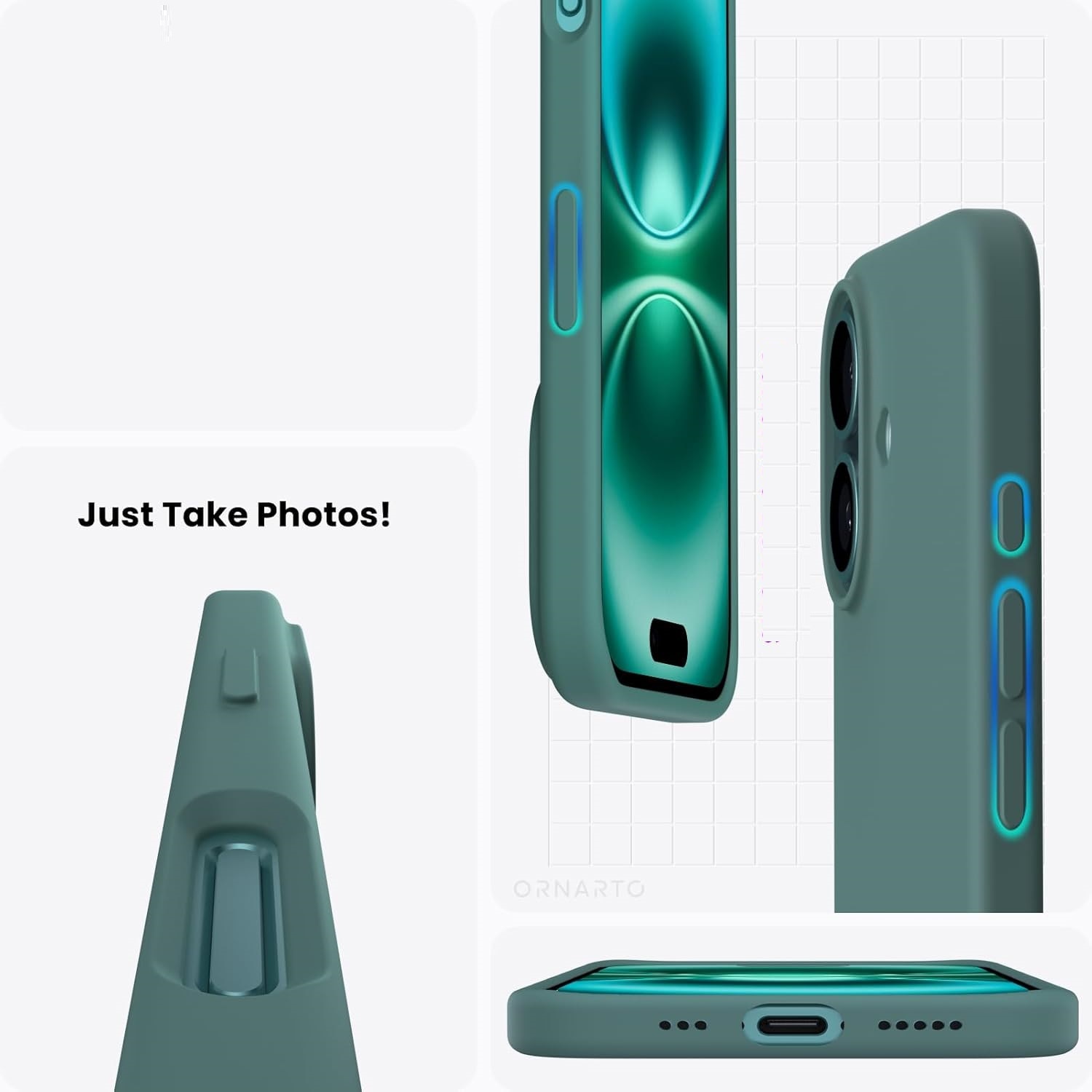 Husa protectie compatibila cu iPhone 17, ultra slim, silicon Verde Army, interior din microfibra, PlanetPhone