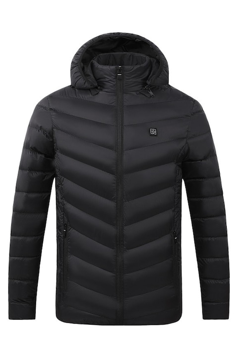 Geaca termica cu incalzire electrica in 9 zone, negru