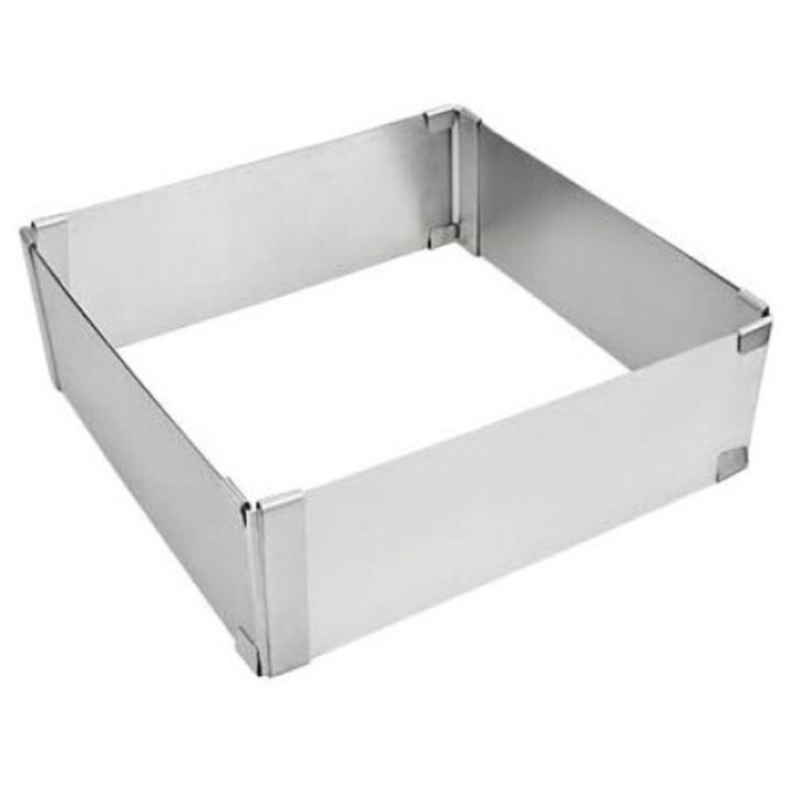 Forma prajituri, AMRINUGL, Rectangulara, Ajustabila, Inox, Argintiu