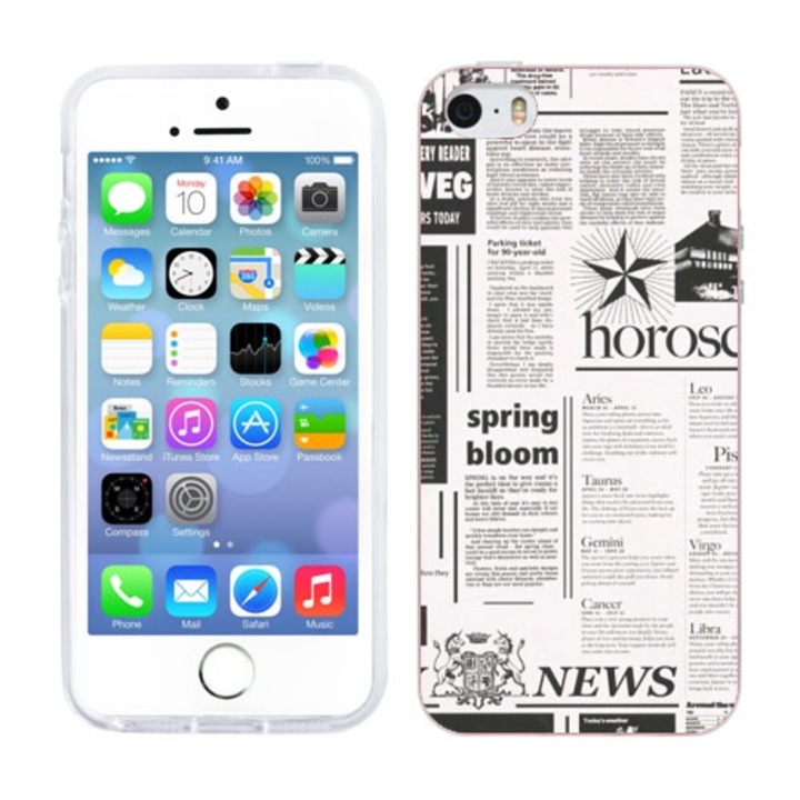 A borító kompatibilis az Apple iPhone 5S készülékkel, kompatibilis az Apple iPhone 5 szilikongél Tpu modell újságjával