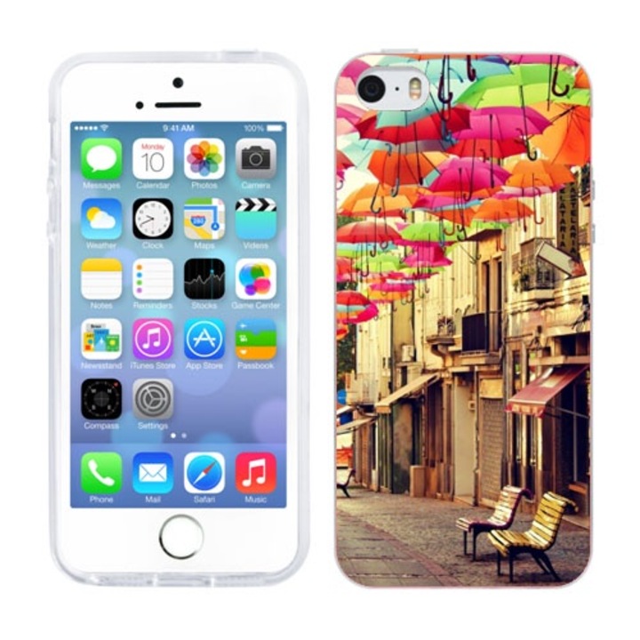 Tok kompatibilis az Apple iPhone 5S készülékkel, kompatibilis az Apple iPhone 5 szilikongél Tpu Model Vintage Umbrella készülékkel