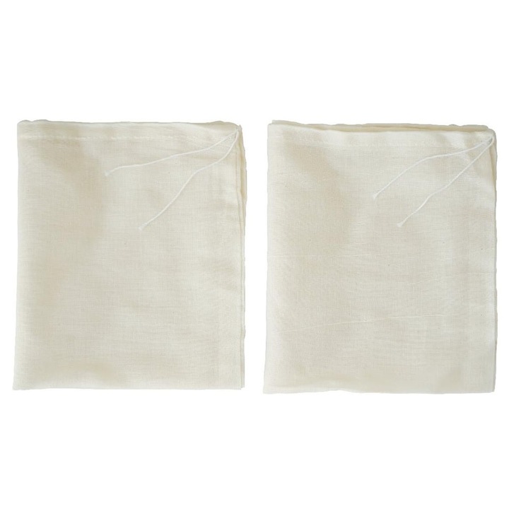 Комплект от 2 памучни торбички за цедка, AMRINUGL, бежови, 20x25см