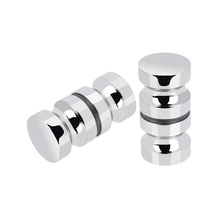 Set 2 Manere usa, AMRNUGL, aluminiu, argintiu, 30x30mm