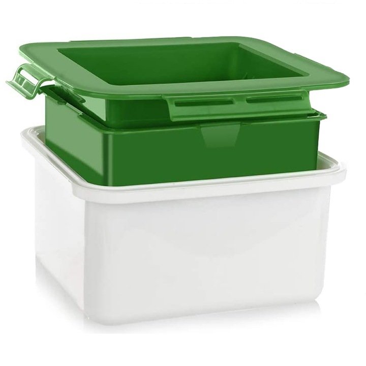 Presa pentru tofu, AMRINUGL, 16.6x14.6x9.3cm, verde