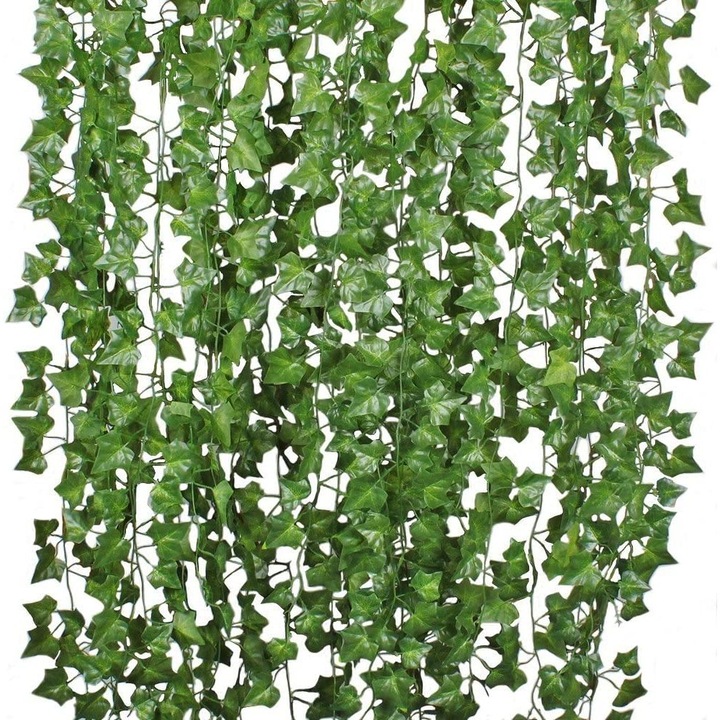 12 db mesterséges liána növényből álló készlet, AMRINUGL, műanyag, 200 x 4 cm, zöld