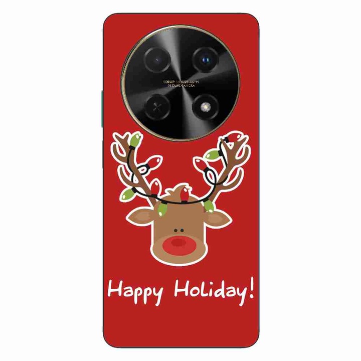 Кейс съвместим с модел Huawei Nova 12i Silicon Gel Tpu Christmas Ren Честит празник