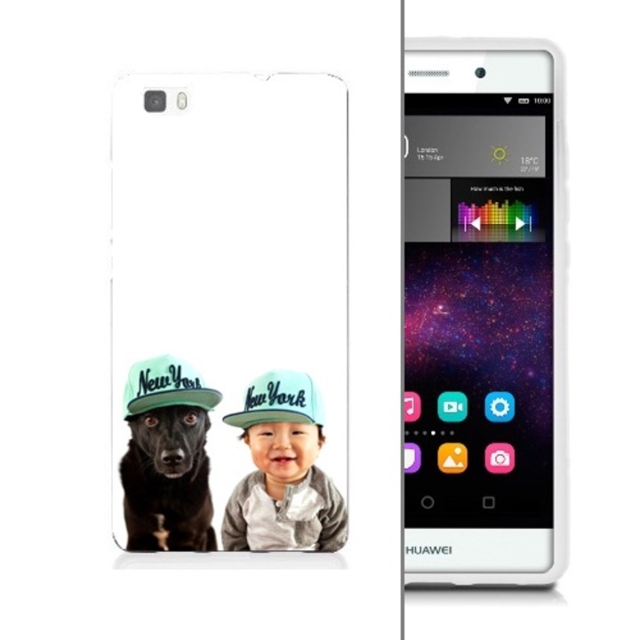 Кейс, съвместим с Huawei P8 Lite Silicone Gel Tpu New York Baby and Dog Model