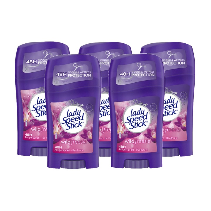 Antiperspirant stick femei Lady Speed Stick Freesia, 5 x 40 gr