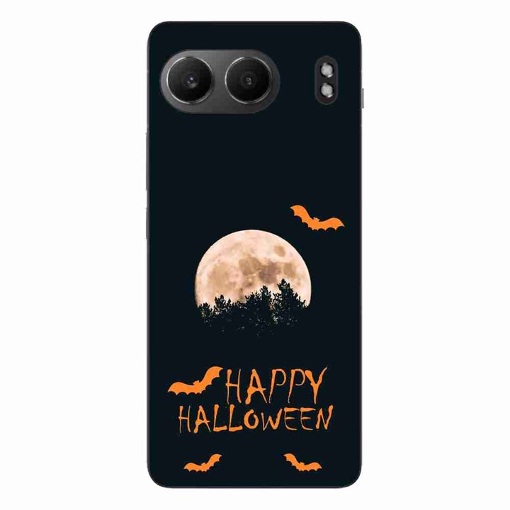 A fedél kompatibilis a OnePlus Nord 4 szilikongél Tpu modellel Happy Halloween Full Moon