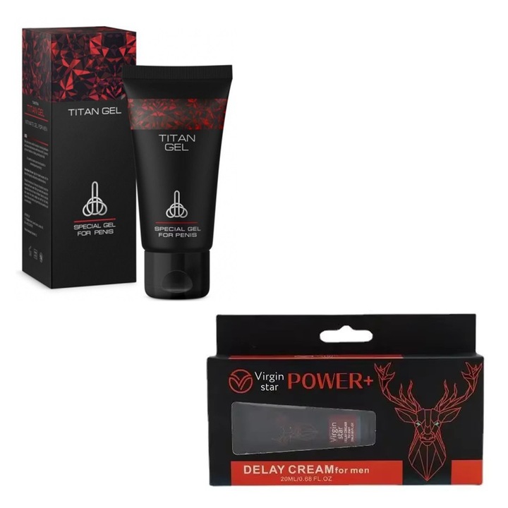 Pachet pentru marirea zonei genitale si ejaculare precoce, Titan Gel + Virgin Power +