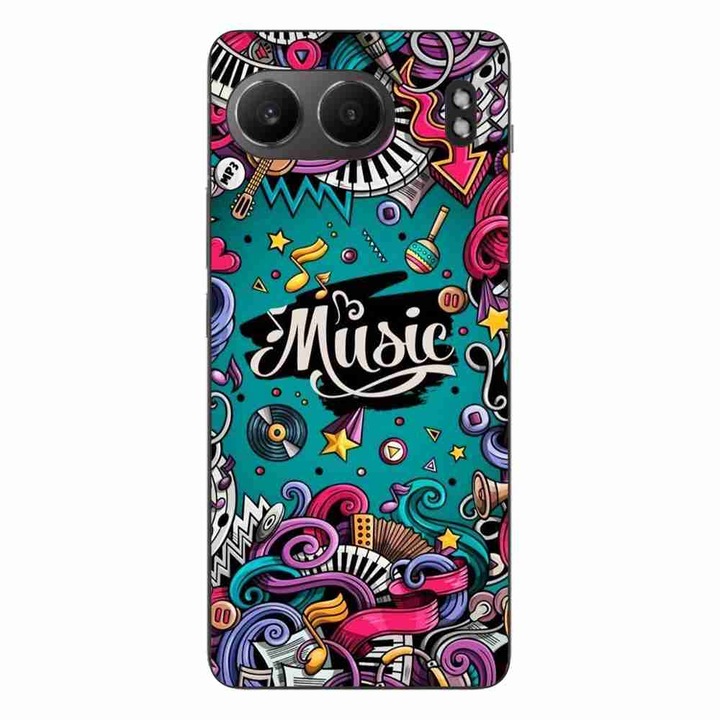 A borító kompatibilis a OnePlus Nord 4 Silicon Gel Tpu Pop Art Music modellel