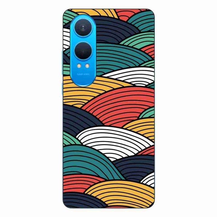 A tok kompatibilis a OnePlus Nord CE4 Lite Silicon Gel Tpu modellel, Abstract Striped Peaks