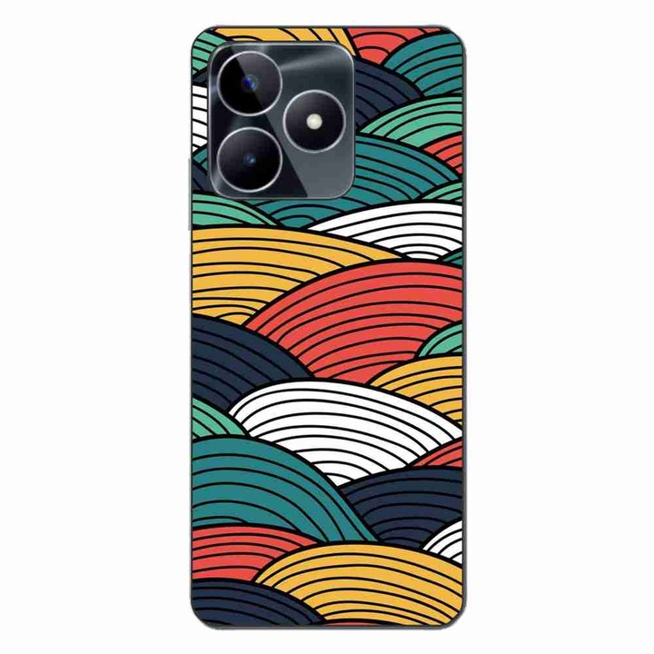 Husa compatibila cu Realme C53 Silicon Gel Tpu Model Abstract Striped Peaks