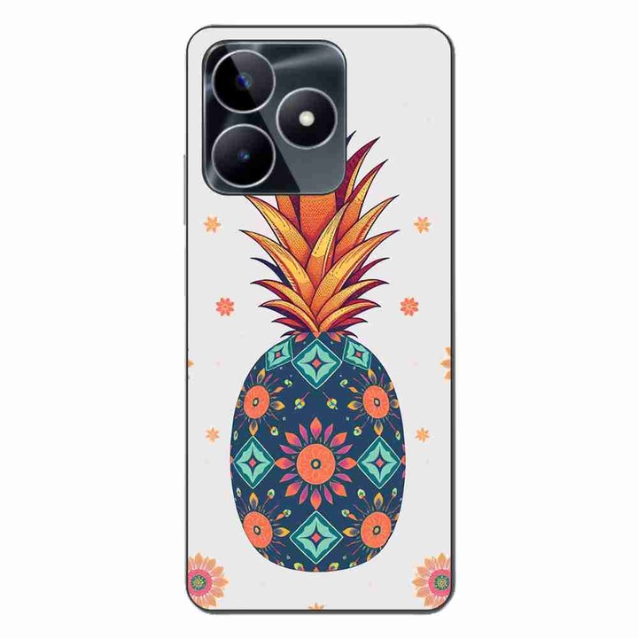 Покритие, съвместимо с Realme C53 Silicon Gel Tpu Floral Pineapple Model