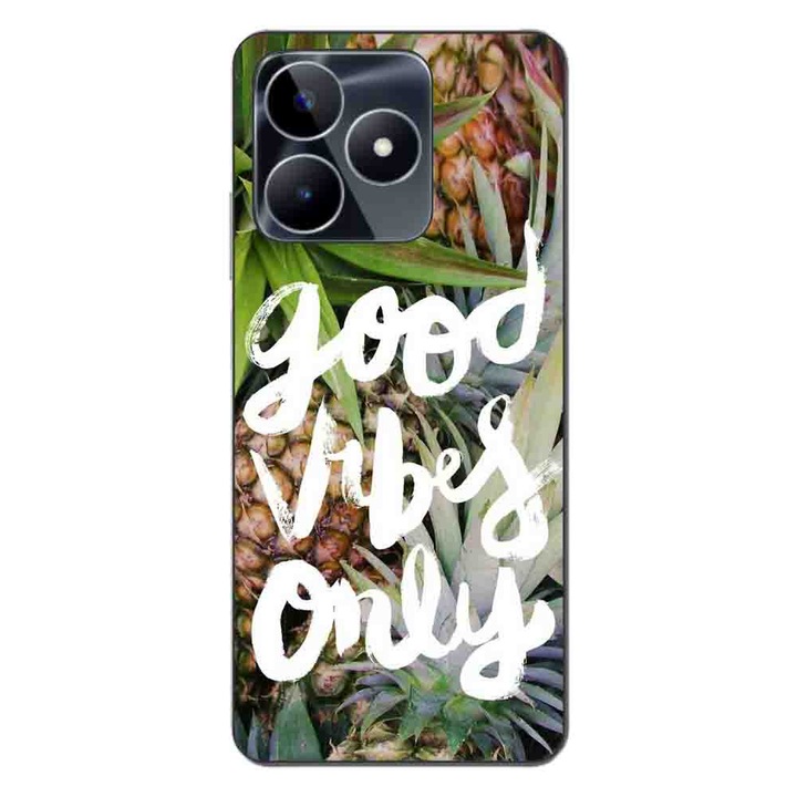 Покритие, съвместимо с Realme C53 Silicon Gel Tpu Model Good Vibes Only