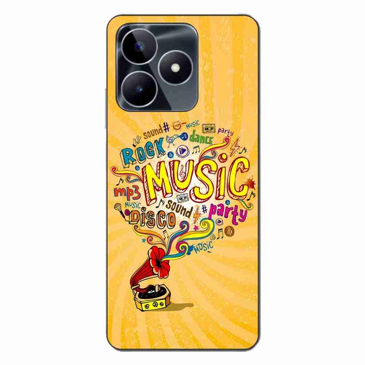 Капак, съвместим с модел Realme C53 Silicon Gel Tpu Music to Gramophone