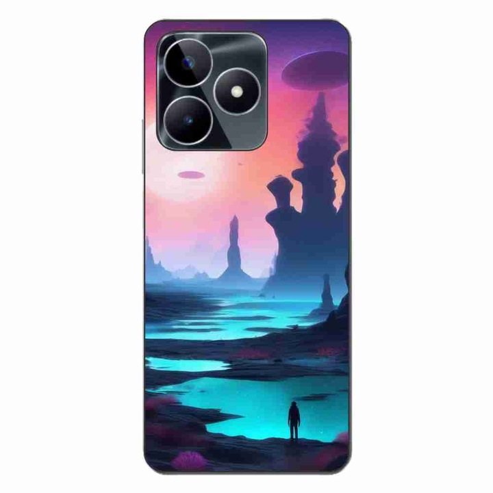 Покритие, съвместимо с модел Realme C53 Silicon Gel Tpu Mystic Planet