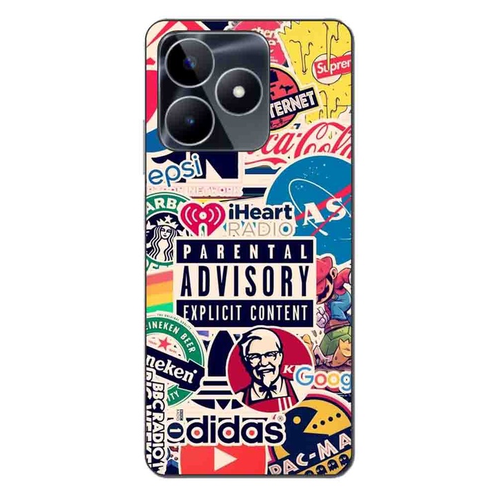 Покритие, съвместимо с Realme C53 Silicon Gel Tpu Model Pop Art Brands