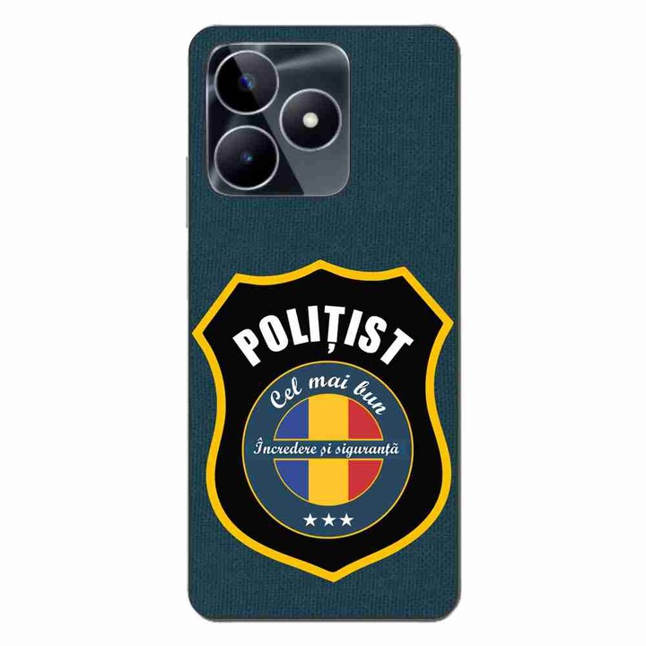 Покритие, съвместимо с Realme C53 Silicone Gel Tpu Police Model