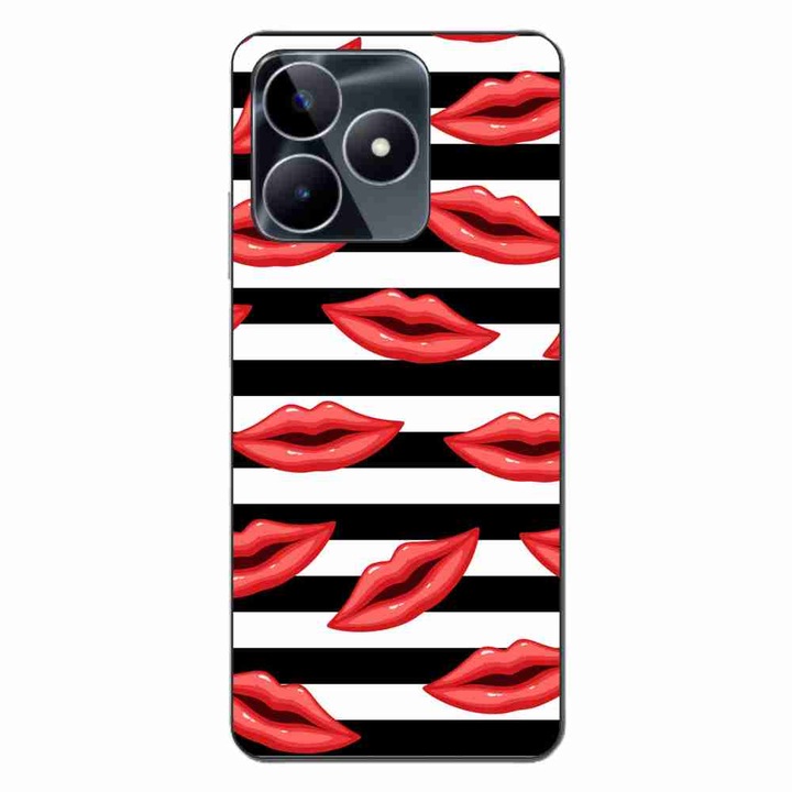 Husa compatibila cu Realme C53 Silicon Gel Tpu Model Striped Kisses