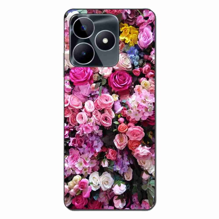 Кейс, съвместим с модел Realme C53 Silicone Gel Tpu Pink Rose