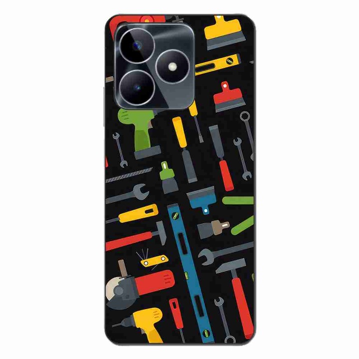 Капак, съвместим с Realme C53 Silicon Gel Tpu Model Tools Pattern