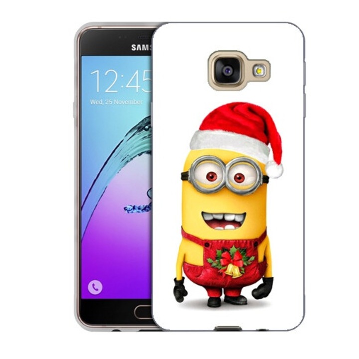 Husa compatibila cu Samsung Galaxy A3 2016 A310 Silicon Gel Tpu Model Craciun Minion Christmas