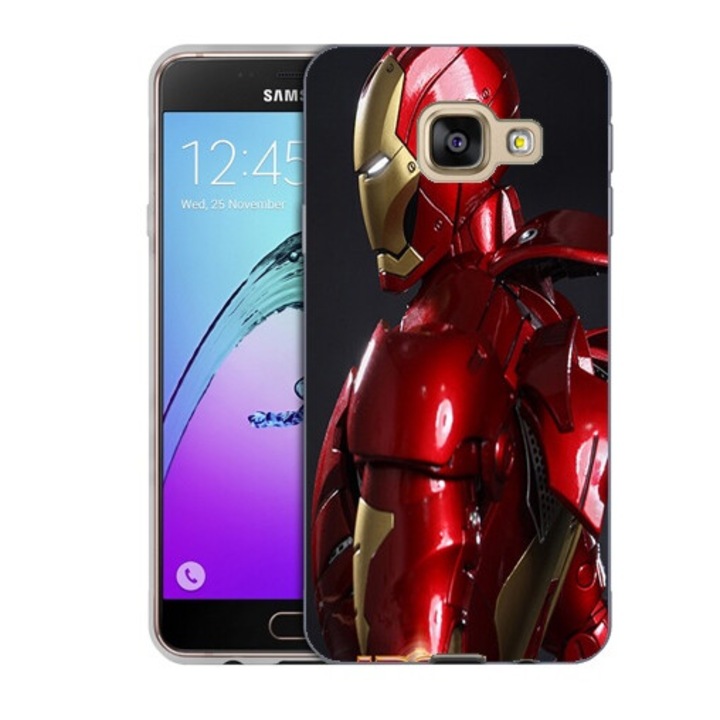 Husa compatibila cu Samsung Galaxy A3 2016 A310 Silicon Gel Tpu Model Iron Man