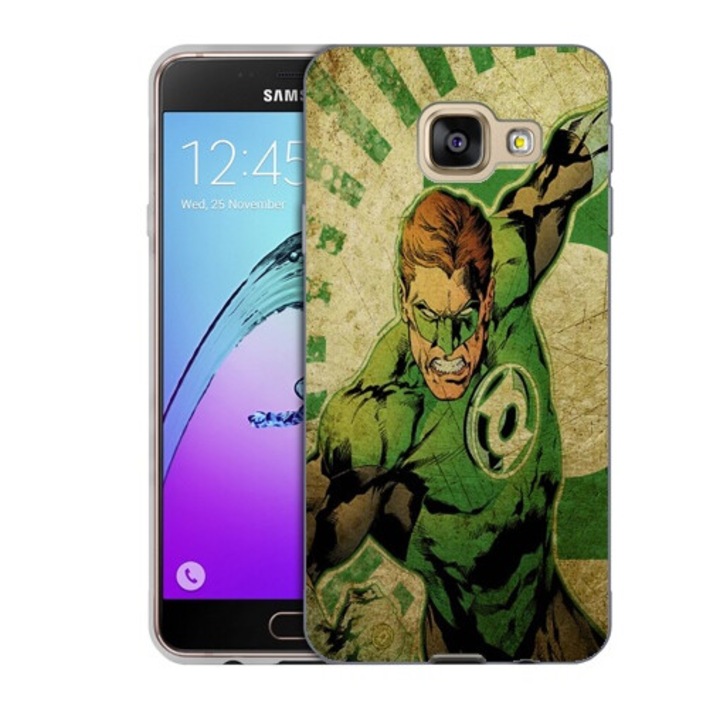 Husa compatibila cu Samsung Galaxy A3 2016 A310 Silicon Gel Tpu Model Green Lantern