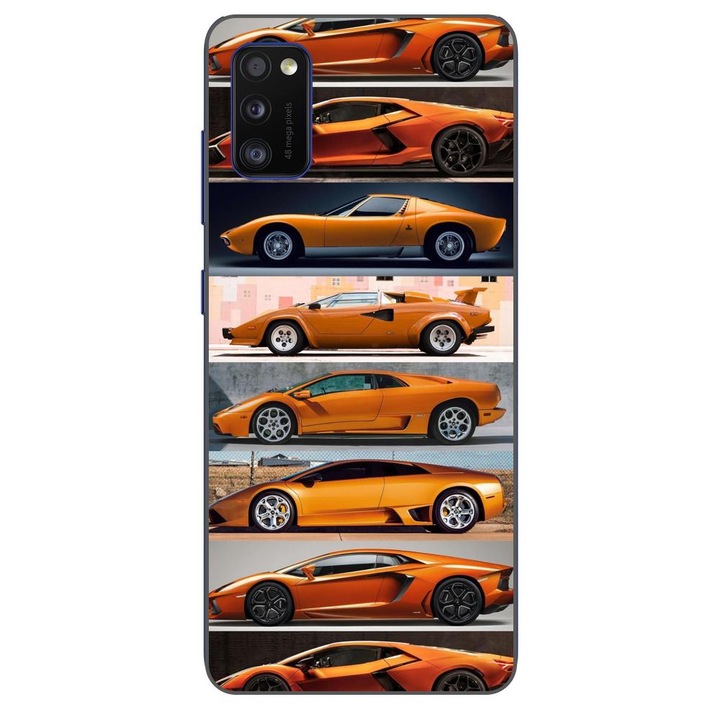 Кейс, съвместим с Samsung Galaxy A41 Silicone Gel Tpu Модел автомобили Lamborghini