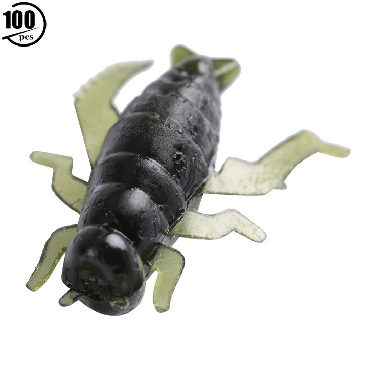 Puha PVC horgászcsali, zöld, Enforose, műsáska, 100 db