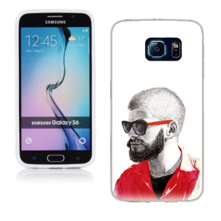 Husa compatibila cu Samsung Galaxy S6 G920 Silicon Gel Tpu Model Abstract Man V2
