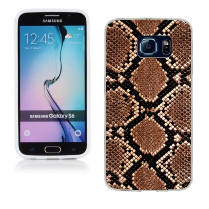 Husa compatibila cu Samsung Galaxy S6 G920 Silicon Gel Tpu Model Animal Print Snake