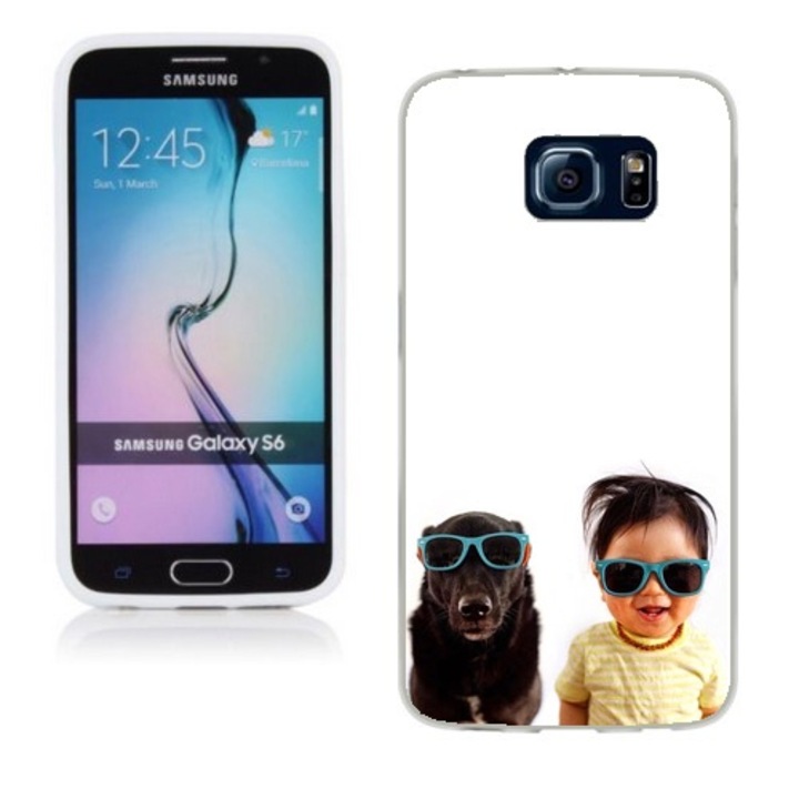 Husa compatibila cu Samsung Galaxy S6 G920 Silicon Gel Tpu Model Bebelus Si Caine Ochelari De Soare