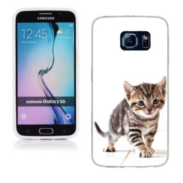 Husa compatibila cu Samsung Galaxy S6 G920 Silicon Gel Tpu Model Pisicuta