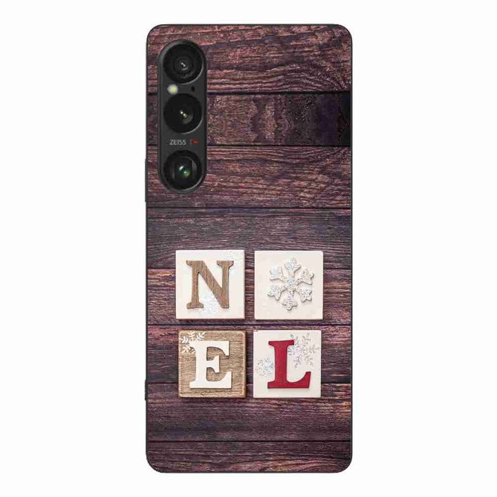 Кейс съвместим със Sony Xperia 1 VI Silicon Gel Tpu Модел Christmas Noel Wood