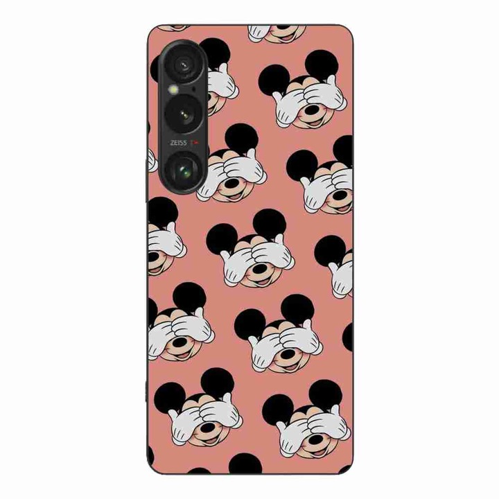 Калъф, съвместим с Sony Xperia 1 VI Silicon Gel Tpu Модел Mickey Pattern Peek A Boo