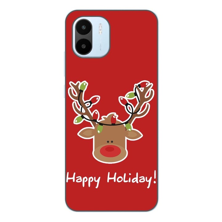 Кейс съвместим с Xiaomi Redmi A2 Silicone Gel Tpu Модел Christmas Ren Честит празник