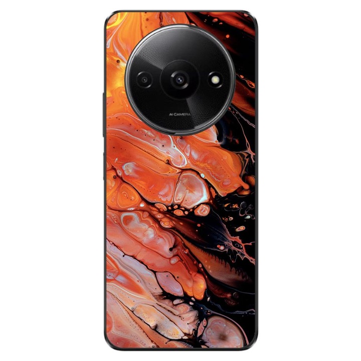 Капак, съвместим с Xiaomi Redmi A3 4G Silicone Gel Tpu Модел Abstract Lava Flow