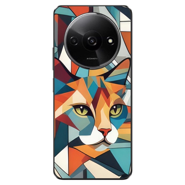 Кейс съвместим с Xiaomi Redmi A3 4G Silicon Gel Tpu Модел Cubic Cat Арт