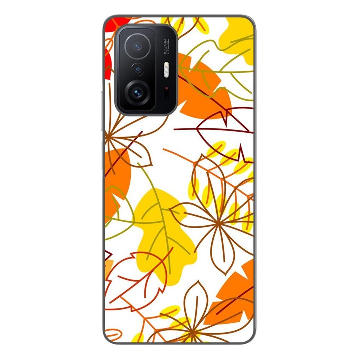 Husa compatibila cu Xiaomi Mi 11T, Mi 11T Pro Silicon Gel Tpu Model Autumn Vivid Leaves