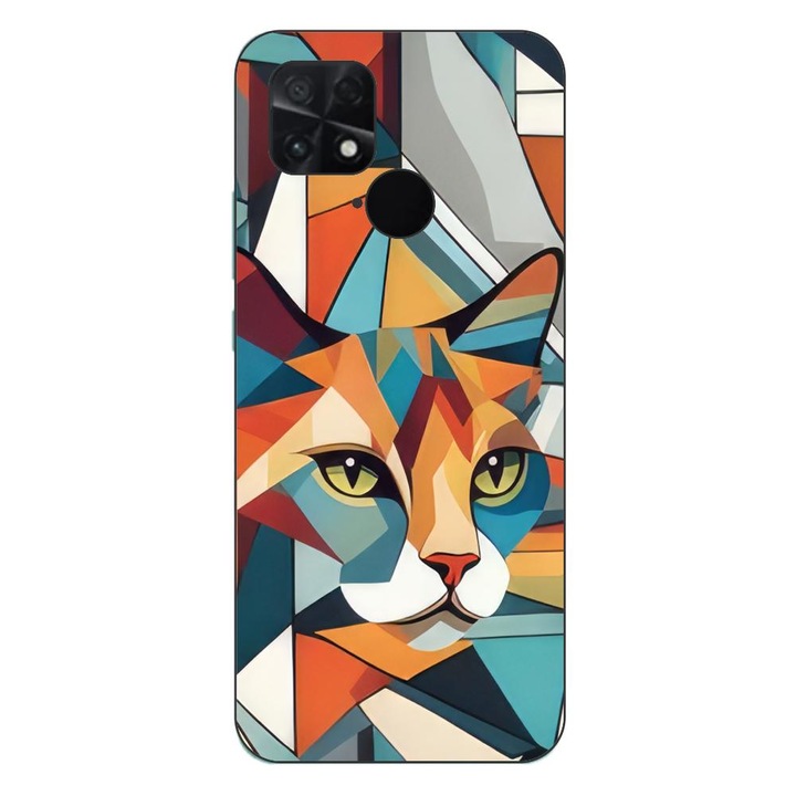 Кейс съвместим с Xiaomi Poco C40 Silicon Gel Tpu Модел Cubic Cat Арт
