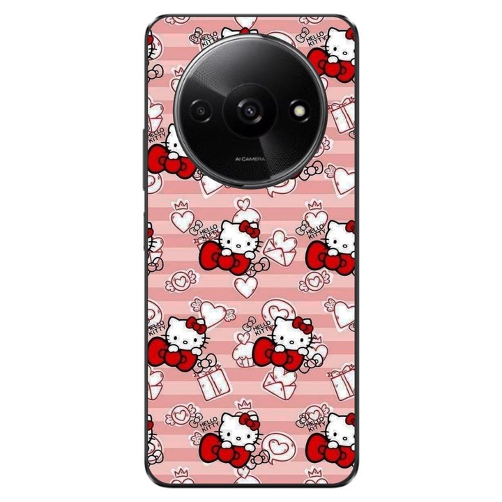 Калъф, съвместим с модел Xiaomi Redmi A3 4G Silicon Gel Tpu Hello Kitty Pink Pattern