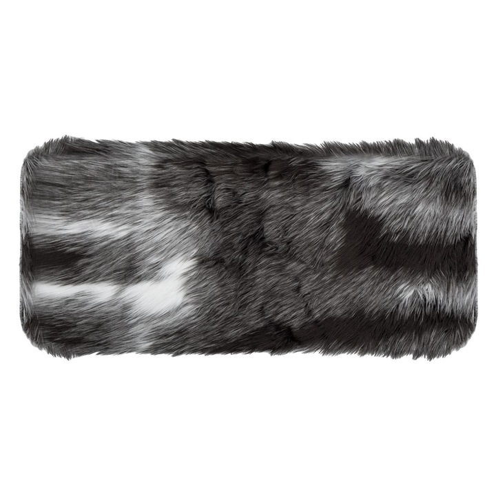Fekete Szürke Fehér Műszőrme Dekoratív Előszoba Szőnyeg 110x50cm