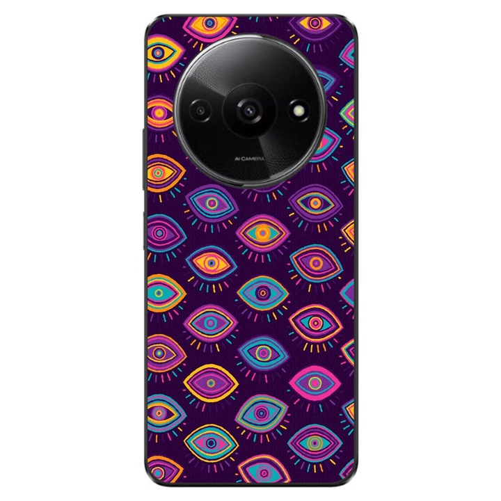 Калъф, съвместим с модел Xiaomi Redmi A3 4G Silicon Gel Tpu Tribal Eyes