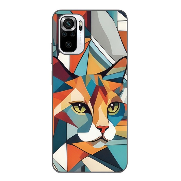 Кейс съвместим с Xiaomi Poco M5s Silicon Gel Tpu Модел Cubic Cat Арт